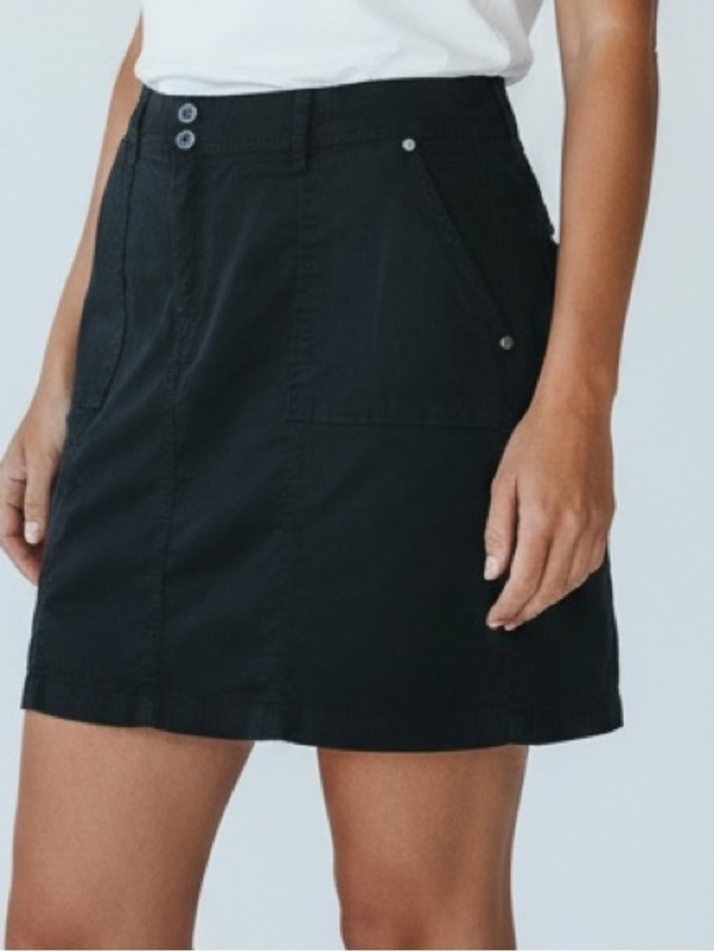 Karen Scott Black Button-Front Mini Skort